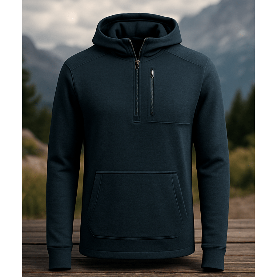 Merino Zip - Kapuzenpullover mit Kängurutasche - Viamilo