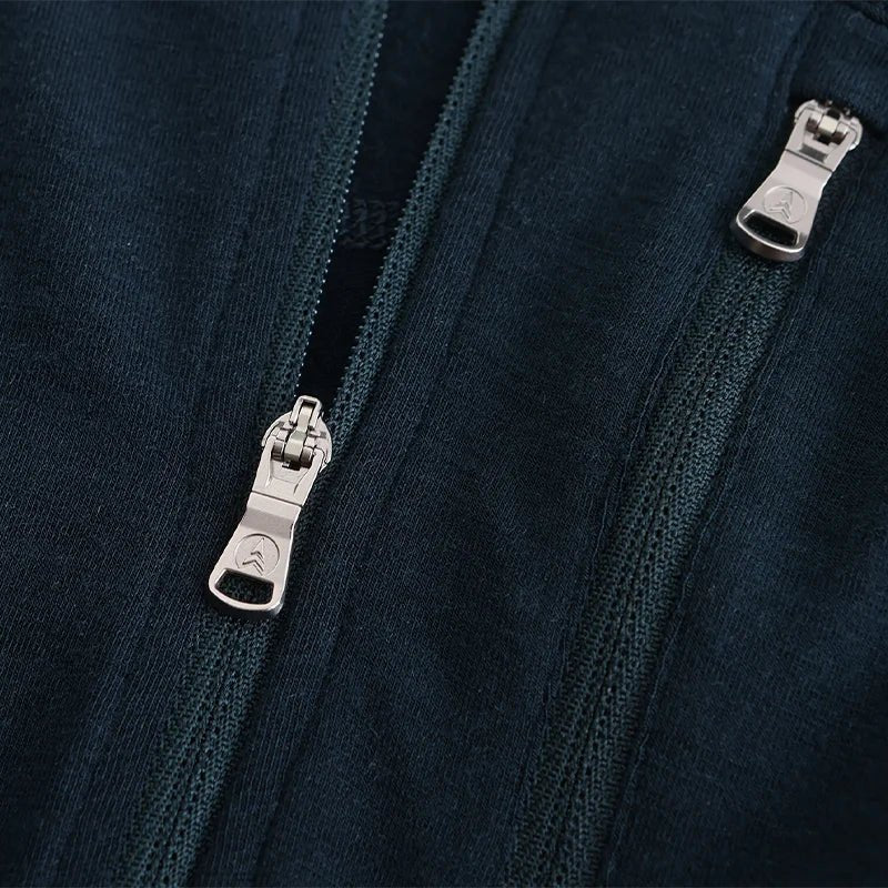 Merino Zip - Kapuzenpullover mit Kängurutasche - Viamilo