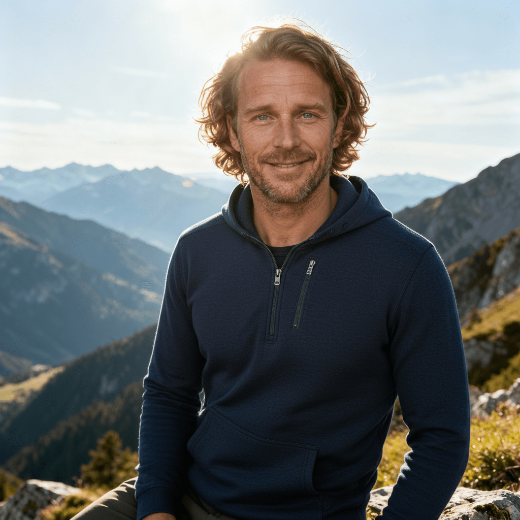 Merino Zip - Kapuzenpullover mit Kängurutasche - Viamilo