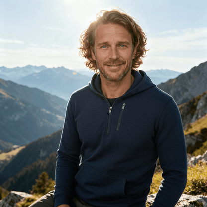 Merino Zip - Kapuzenpullover mit Kängurutasche - Viamilo