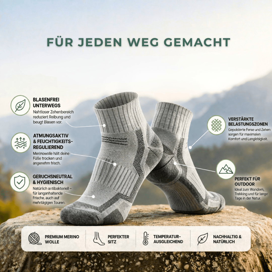Premium Merino Wandersocken - Viamilo